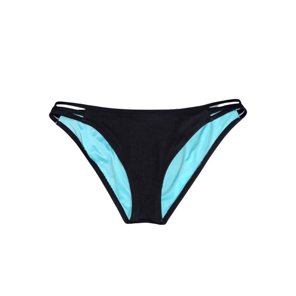 Shade & Shore Black & Blue Bikini Swimsuit Bottom